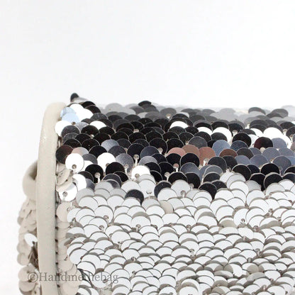 Marc Jacobs The Mini J Marc Shoulder Cream Sequined Bag